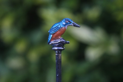 Vintage spoon bird kingfisher - vintage,