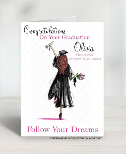 Personalised graduation card - graduation,