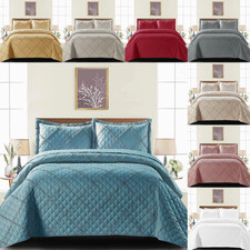 “Classic Ruffle Quilted Bedspread – Luxury Embossed Bedding Set Single to King”