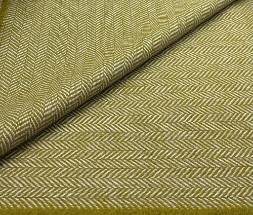 Green chevron wool fabric - green,