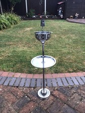 Antique Retro Standing Ashtray Chrome-Plate 1930’ish Art Deco 36” Pedestal rare