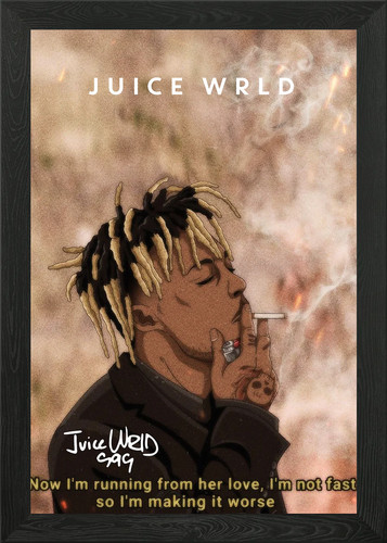 Juice wrld framed wall - wall, art