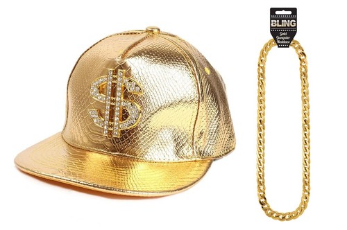 Gold dollar sign cap - sign,