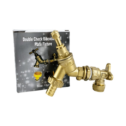 Double check brass bibcock - double,
