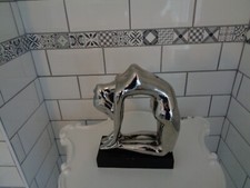 Porcelain Lady Yoga Sculpture Modernistic 11in x 8ins x 3.5in  Used