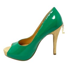 JADE GREEN PLATFORM HEELS PVC
