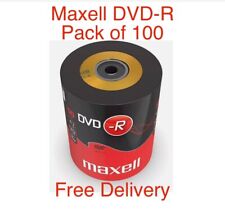 100 x  GENUINE Maxell DVD-R 16x 4.7GB Blank DVD Media Discs Shrinkwrap Pack