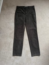 Marks and Spencer Men Dark Green Corduroy Trousers Size 30 Slim Fit Cord W30 L33