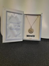 Sterling Silver Holy Spirit Dove Medal Pendant And Chain In Box