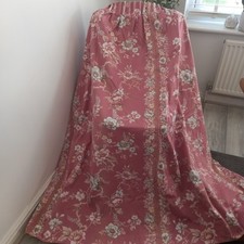 Vintage Montgomery "Trellis" Huge Curtains W105" x D54" Lined Pinks