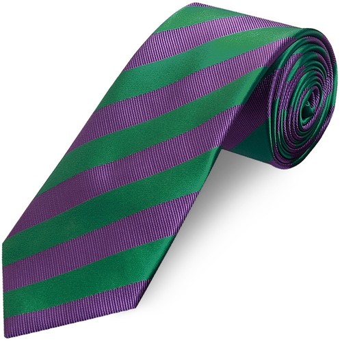 Green and purple - and, striped