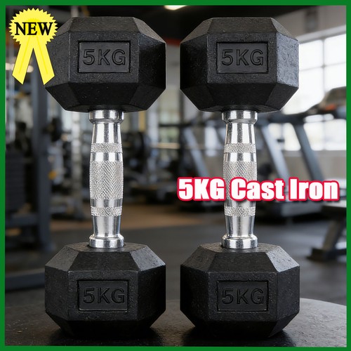 5kg hex dumbbells pair - dumbbells,