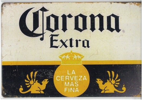 Metal wall sign corona old - metal,