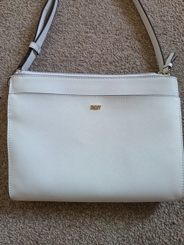 Dkny white leather crossbody - white,
