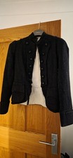 AllSaints Wool Vintage Dark Grey Cropped Drummers Goth Circus Jacket Retro Large