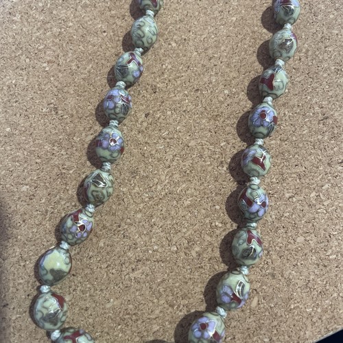 Cloisonné beaded necklace - beaded,