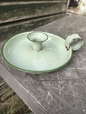 Vintage Enamel Candle Holder - Wee Willie Winkie - Light Green