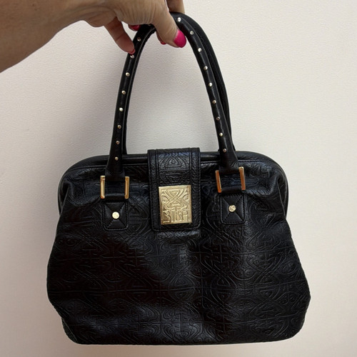 Biba black embossed leather - biba,
