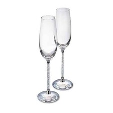 2 Crystal Champagne Flutes