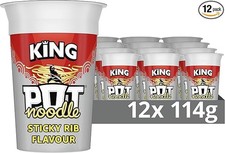 Pot Noodle Sticky Rib King Pot instant vegan* snack quick to make noodles 12x 11