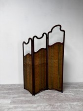 1880s Mahogany Folding Screen – Original Bevelled Glass Panels