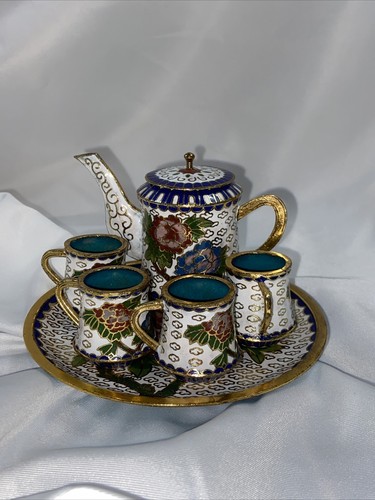 Vintage white cloisonne mini - vintage,