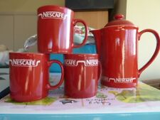 NESCAFE COFFEE POT AND 3 MUGS
