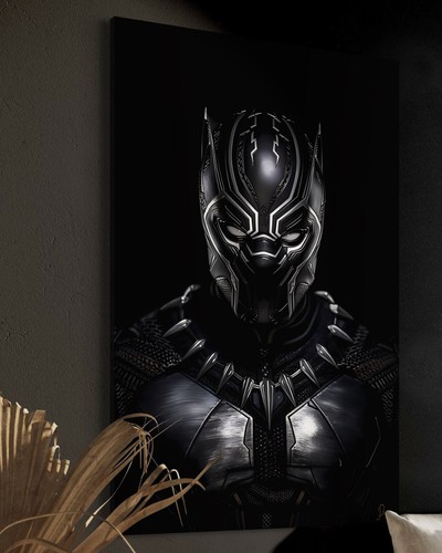 Black panther canvas print - black,