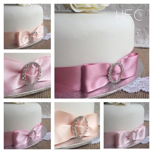 Satin bow diamante buckle - &,