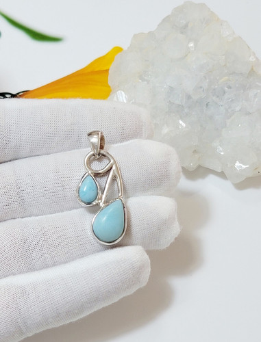 Natural larimar pear - larimar,
