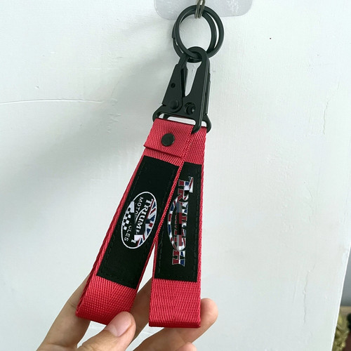 Motorcycle embroidered keyring - embroidered,