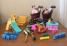 Vintage Doll Dolls House Baby Room Nursery Furniture Toys Prams Bundle Lot