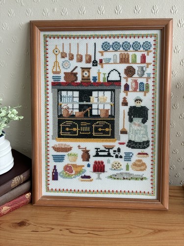 Framed vintage completed cross - framed,