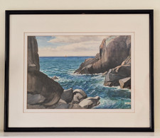 Original Cornish Painting, Mullion Cove, Signed & Framed, H48xW59cm