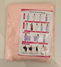 Women Ladies Bath Towel Microfiber Spa Beach Bath Shower Wrap Robe Dress Pink