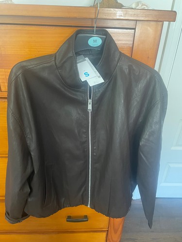 Ladies leather look jacket - leather,