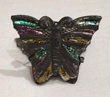 ANTIQUE CHRISTMAS TIN CANDLE CLIP BUTTERFLY 1895 GERMAN ORNAMENT DECORATION