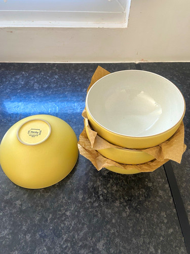 Denby yellow speckled ceramic - denby,