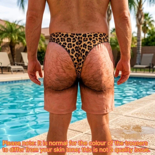 Mens funny printed swim trunks - swim,