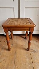 Antique French Rosewood Caned Footstool Stool Woven Seat Rattan 