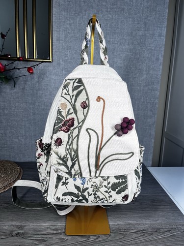 Floral tapestry backpack cream - backpack,