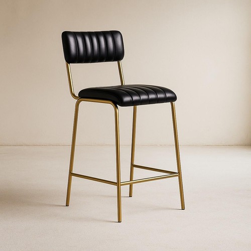 Black leather seat metal - leather,
