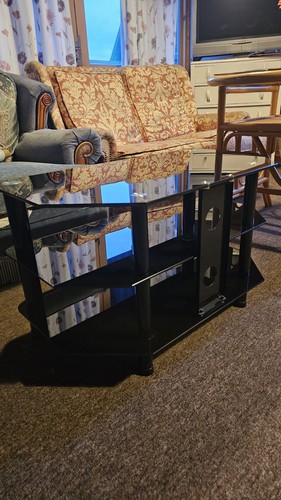 Black glass stand tv - glass,