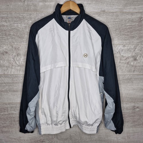 Adidas white blue track jacket - adidas, white/blue