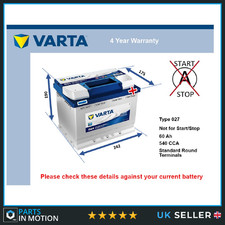 Car Battery D24 Varta 027 540A
