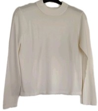 Ladies Cream Fine Knit Long Sleeve High Neck Soft Jumper Size 14