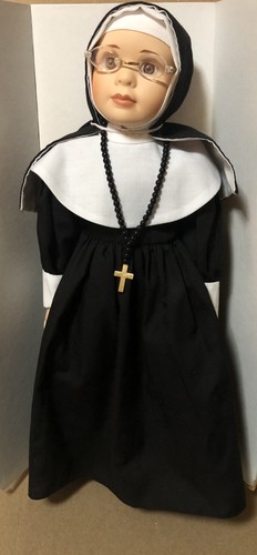 Vintage porcelain nun - 16",