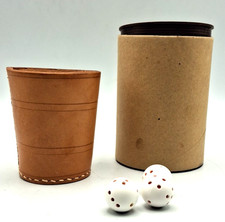 Brown Leather Dice Cup Shaker