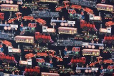 Vintage Toy Trains 100% Cotton