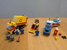 LEGO 6698 RV Speed Boat , 6693 Bin Lorry, 6630 Bucket Loader. Complete Vintage